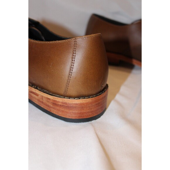 NISOLO MEN\'S EVERYDAY OXFORD LEATHER DRESS SHOES BROWN SZ 9 NEW $188 main image 5